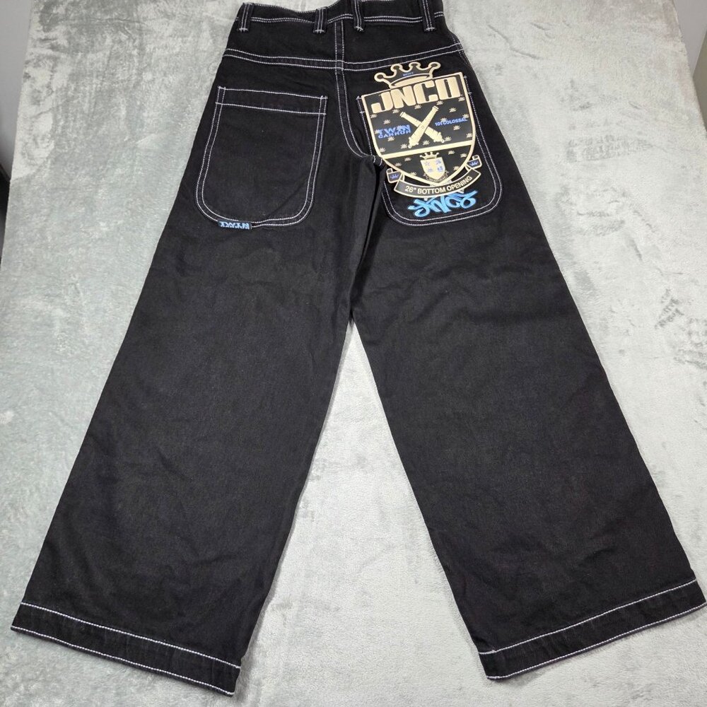 JNCO Jeans Mens 30X32 Jet Black 1101 Crown Cannon 26" Leg Opening Baggy NEW